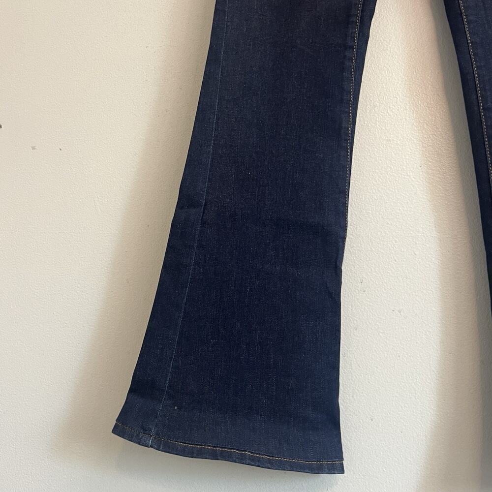 Topshop Moto Womens Tally Flare Jeans Dark Wash Indigo Sz 28 Stretch Dark Wash - Picture 4 of 12
